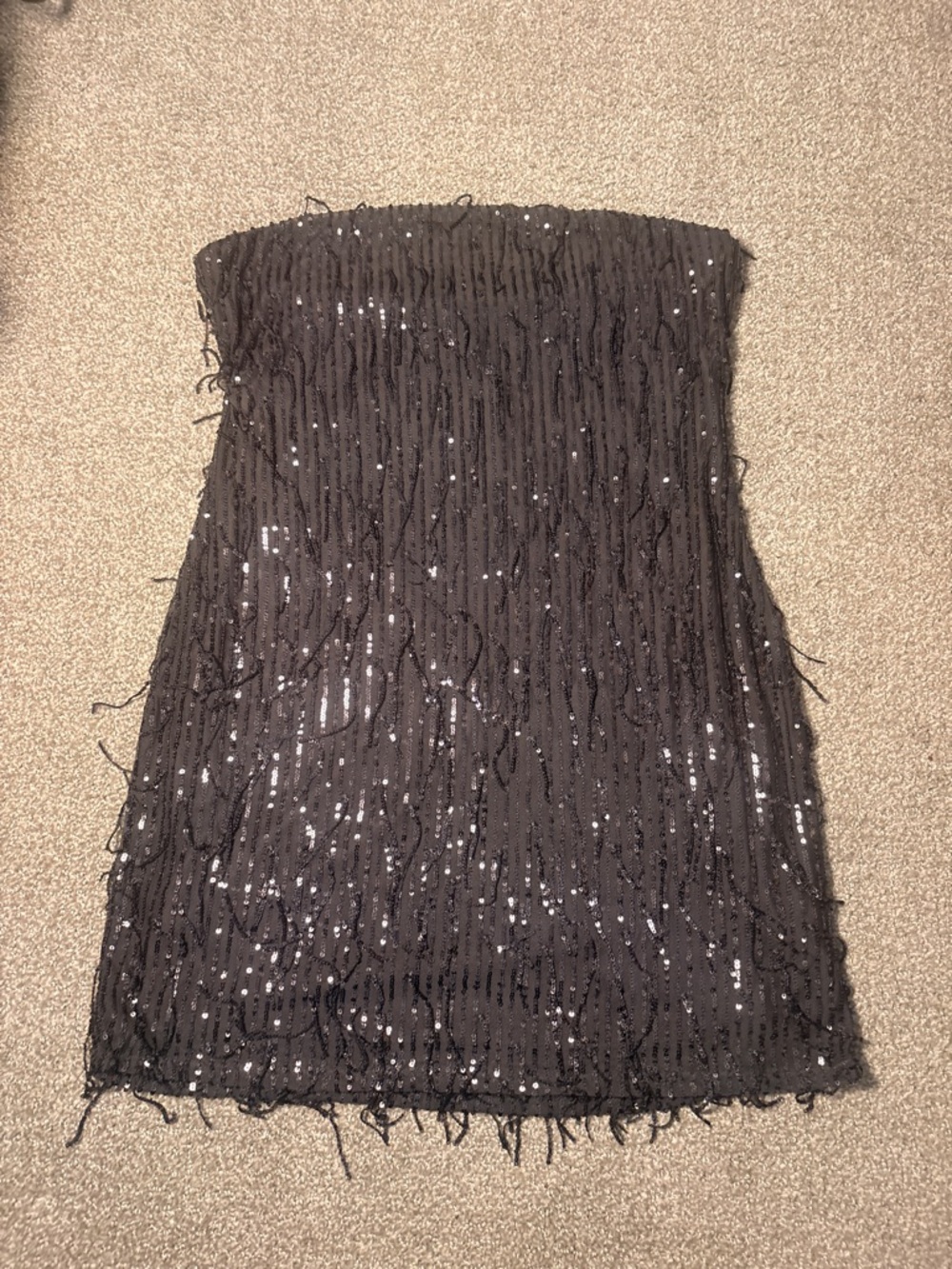wild fable Black Sequin Strapless Mini Dress
